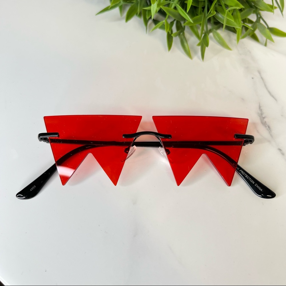 Fashion Sunglasses Red Pointy